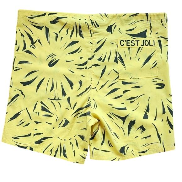 C'EST JOLI by Laura VintageYellow Animal Print drawstring Shorts Women's Med - Picture 1 of 9